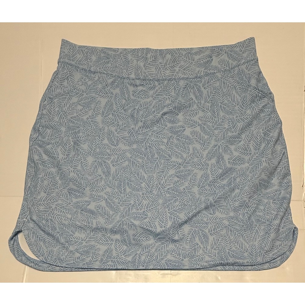Peter Millar Womens XL Blue Palm Print Performance Golf Skort UPF 50+ 18in‎